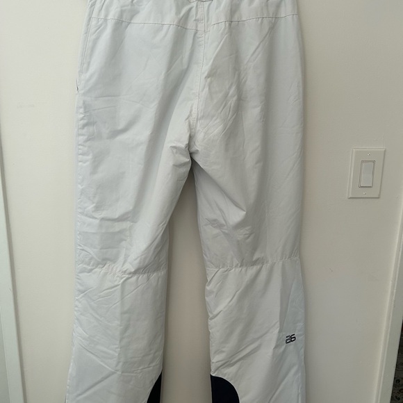 Women's White Snow Pants with Navy blue detail - Picture 9 of 15
